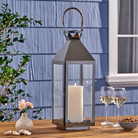 Holiday Time 10 Inch Pop of Color White Metal Decorative <b>Lantern</b> with LED Candle. . Walmart lanterns